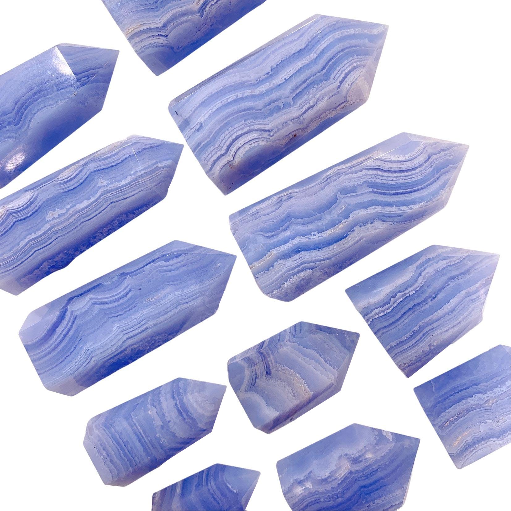 Mix Size Natural Blue Lace Agate Tower