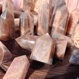 Black Sunstone Moonstone Tower Crystal Point