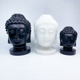Obsidian and White Jade Buddha head