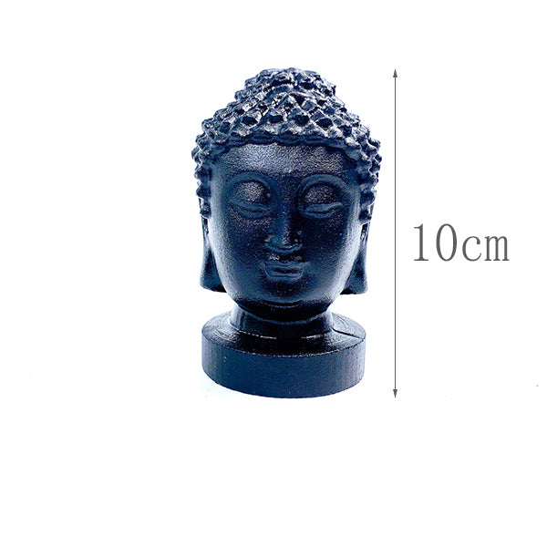 Obsidian and White Jade Buddha head