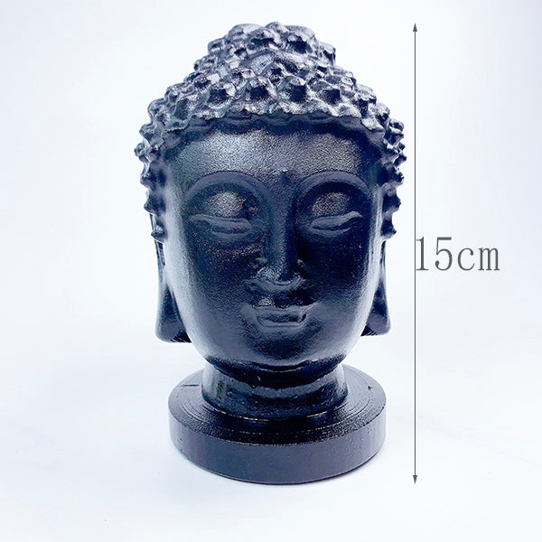 Obsidian and White Jade Buddha head