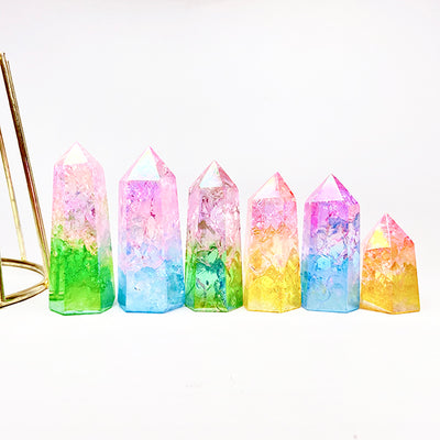 Beautiful Aura  Cracked  Quartz Tower/Point