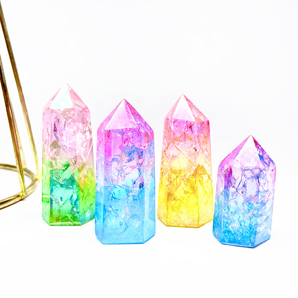 Beautiful Aura  Cracked  Quartz Tower/Point