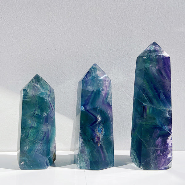 Beautiful Rainbow Fluorite Tower/Point
