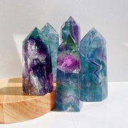 Beautiful Rainbow Fluorite Tower/Point
