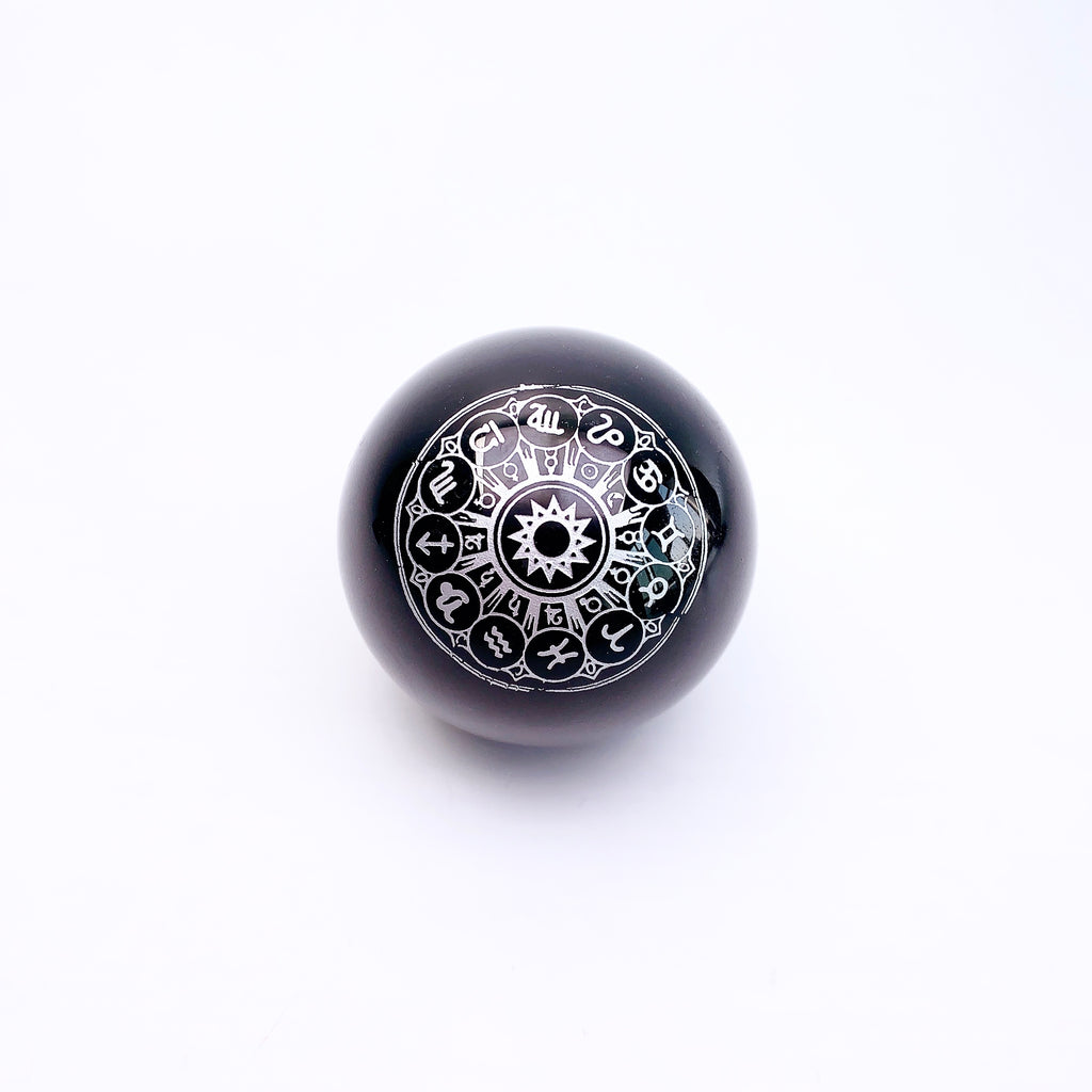 Beautiful Printed Obsidian Sphere