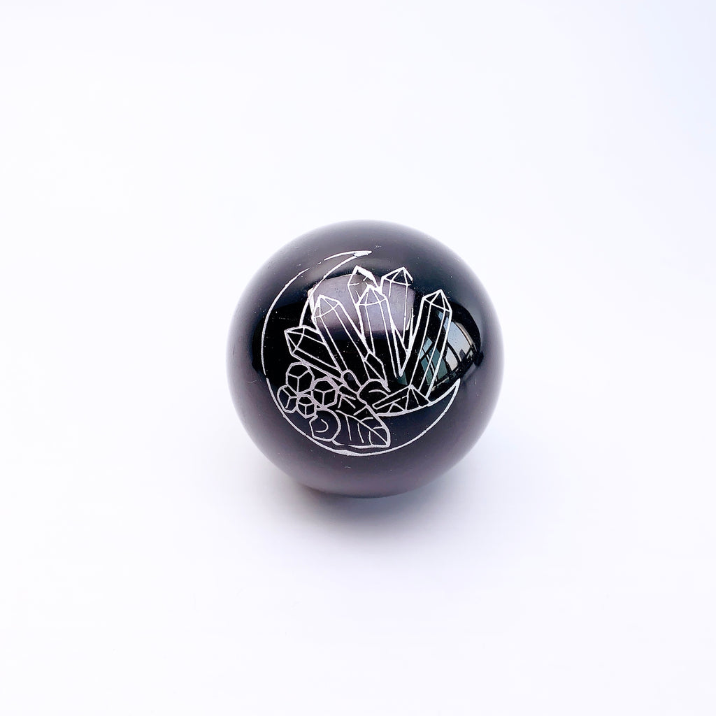 Beautiful Printed Obsidian Sphere