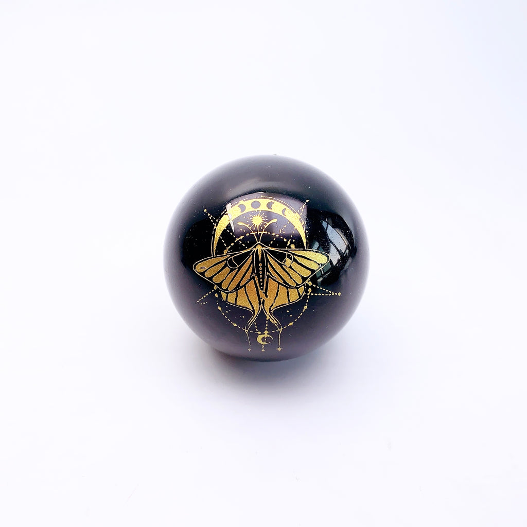 Beautiful Printed Obsidian Sphere