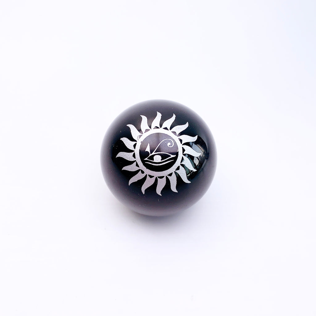 Beautiful Printed Obsidian Sphere
