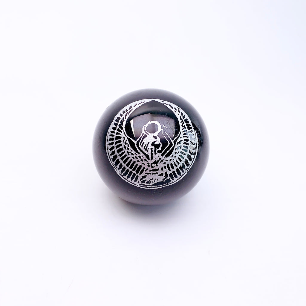 Beautiful Printed Obsidian Sphere