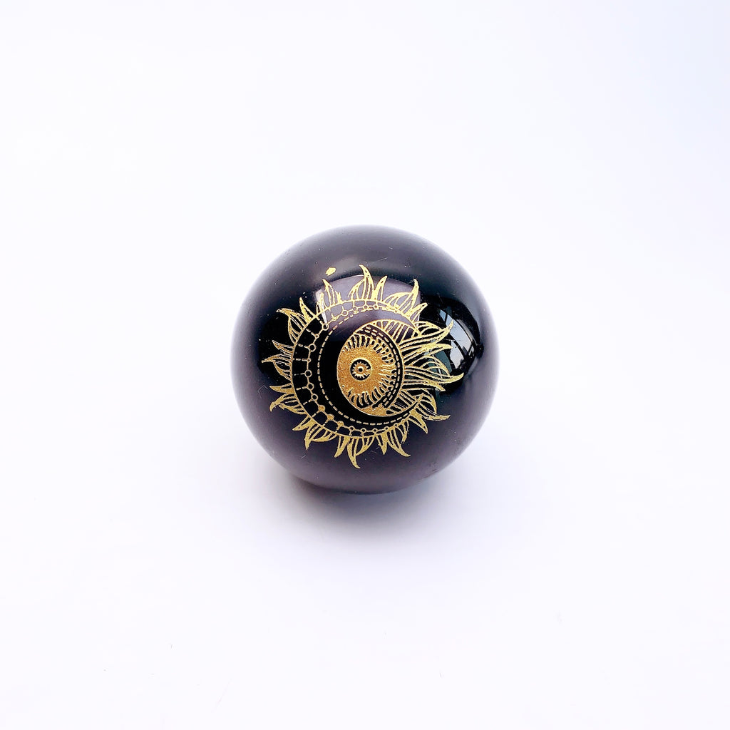 Beautiful Printed Obsidian Sphere