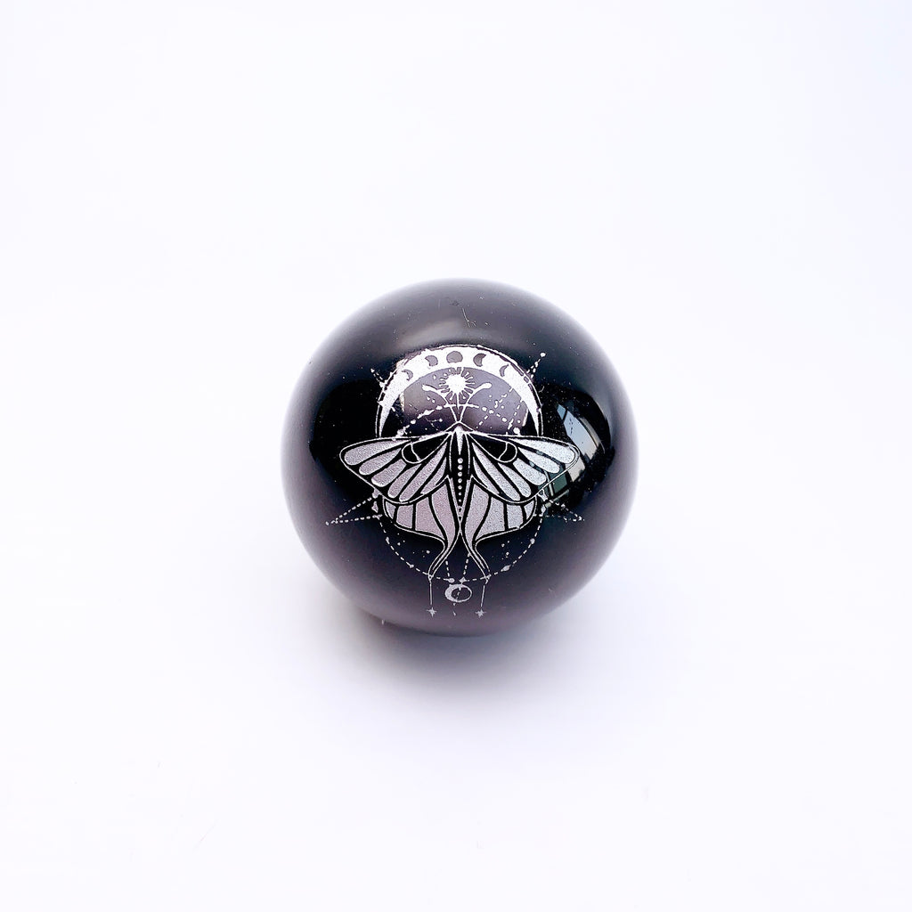 Beautiful Printed Obsidian Sphere
