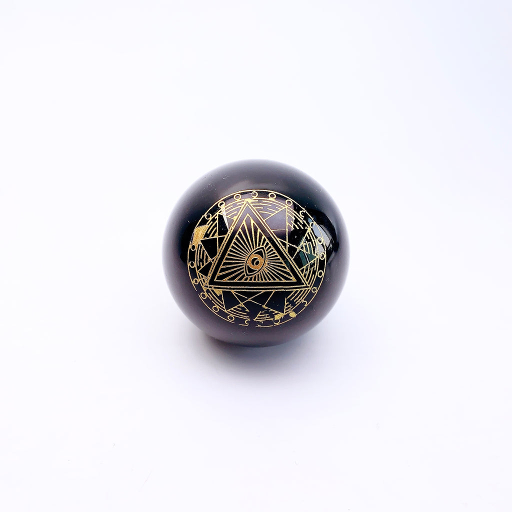 Beautiful Printed Obsidian Sphere