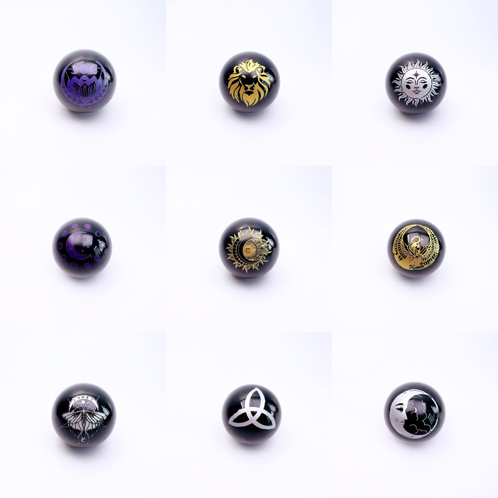 Beautiful Printed Obsidian Sphere