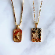 Stainless Steel  Pendant Sun Moon Necklace NA0009