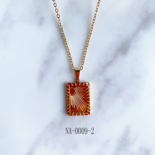 Stainless Steel  Pendant Sun Moon Necklace NA0009
