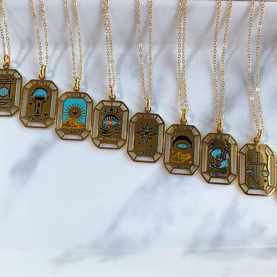 Stainless Steel  Tarot Series Pendant Necklace NA0016