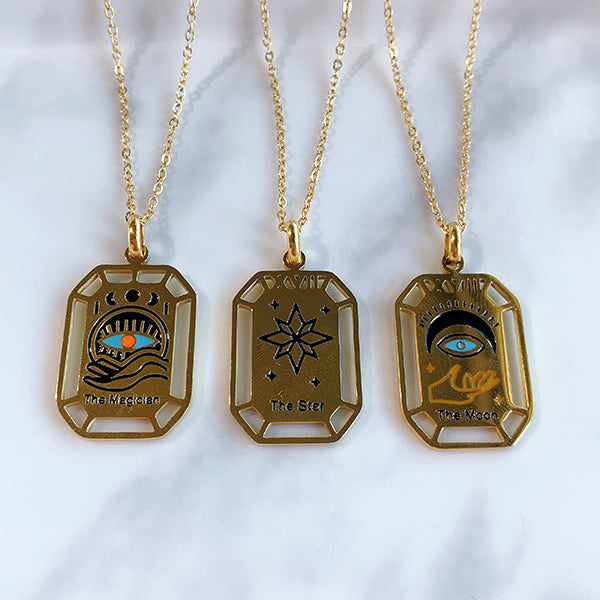 Stainless Steel  Tarot Series Pendant Necklace NA0016