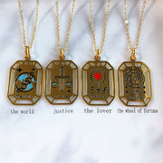 Stainless Steel Evil Eyes Pendant Tarot Series Necklace NA0012