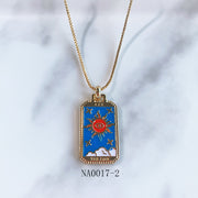 Stainless Steel  Pendant Moon Star Necklace NA0017