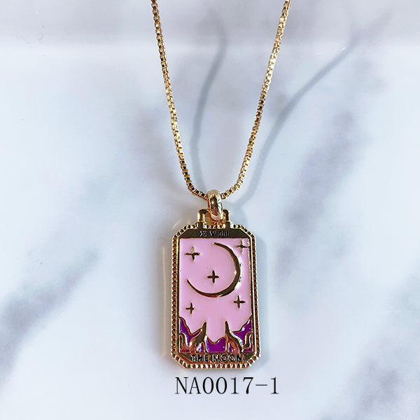 Stainless Steel  Pendant Moon Star Necklace NA0017