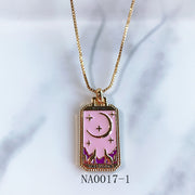 Stainless Steel  Pendant Moon Star Necklace NA0017
