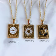 Stainless Steel  Tarot Series Pendant Necklace NA0019