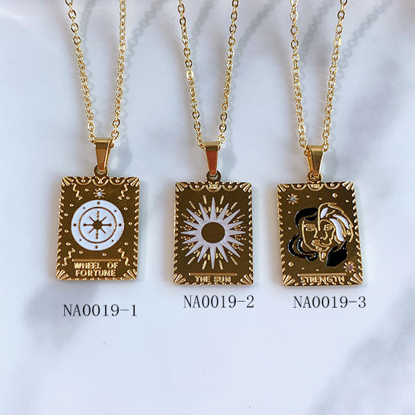 Stainless Steel  Tarot Series Pendant Necklace NA0019
