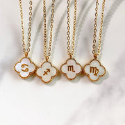 Stainless Steel 12 Constellation Pendant Shell Necklace NA0028