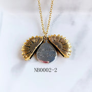 Stainless Steel Daisy  Pendant Can Open Necklace NB0002