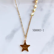 Stainless Steel  Smile Series Pendant Star Necklace NB0003