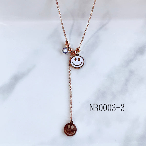Stainless Steel  Smile Series Pendant Star Necklace NB0003