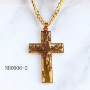 Stainless Steel  Crucifix  Pendant Piercing Tree Necklace NB0006