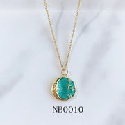 Stainless Steel Star Moon Pendant Enamel Necklace NB0010