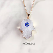 Stainless Steel Evil Eyes Pendant The Color Of Resin Necklace NC0012