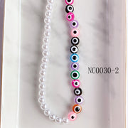 Resin Evil Eyes Imitation Pearl Necklace NC0030