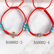 Stainless Steel Evil Eyes  Hand Knitting Zircon Adjustable Bracelet BA0002