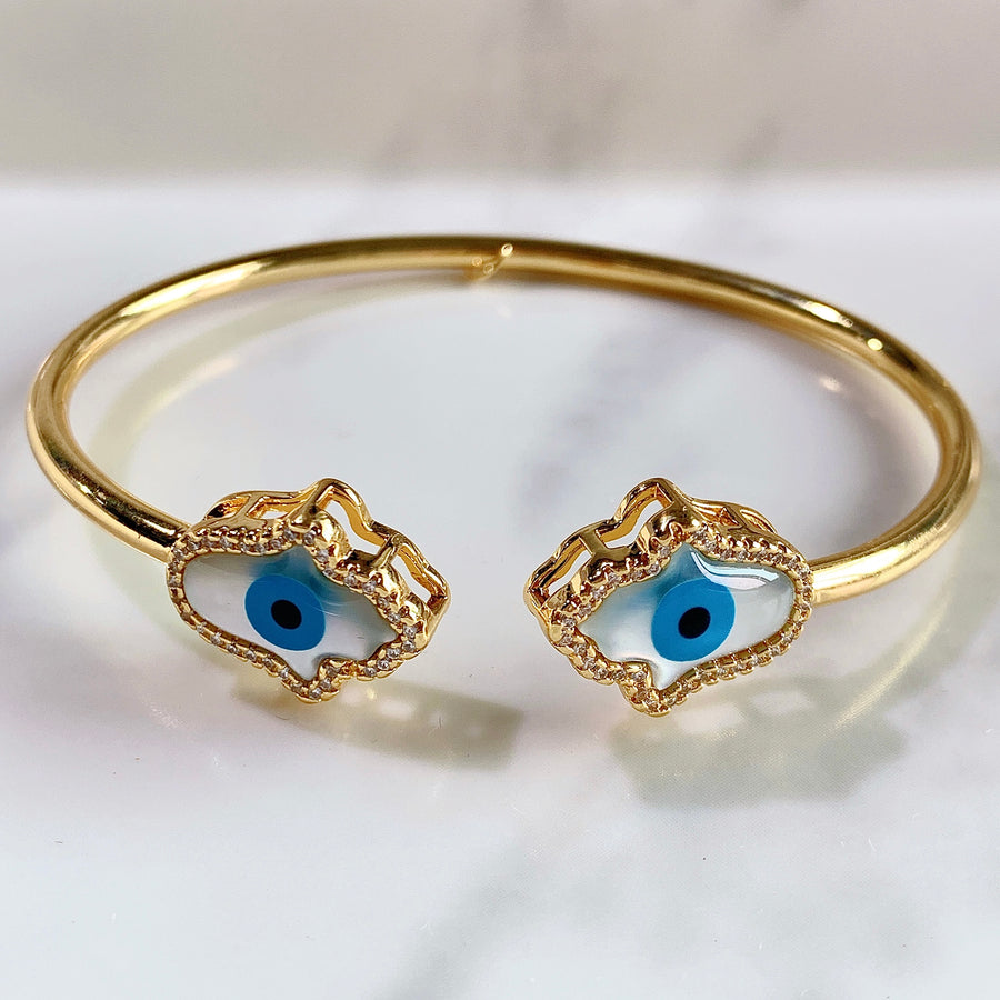 Stainless Steel Evil Eyes Bracelet BA0009-11
