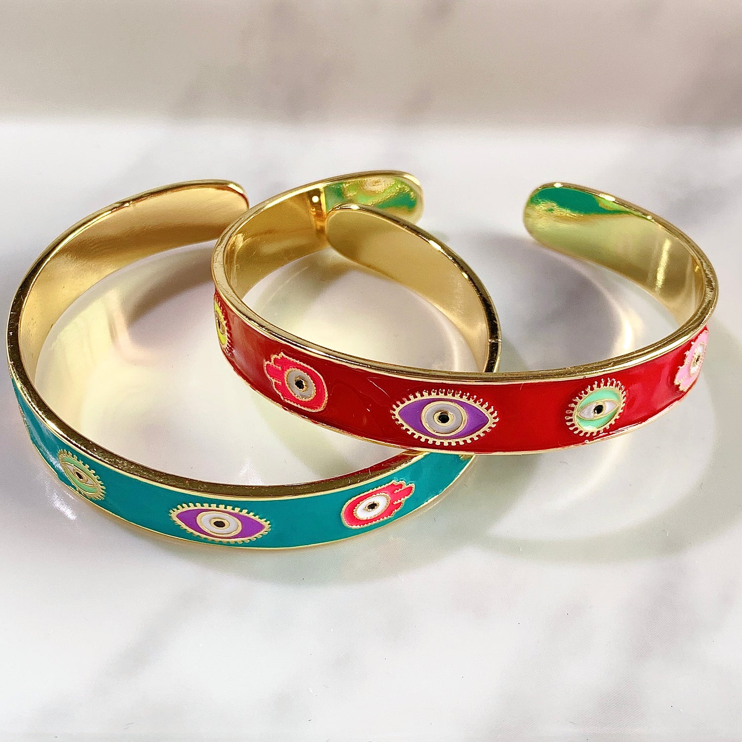 Stainless Steel Evil Eyes Enamel Bracelet BA0012-17