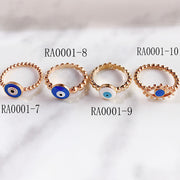 Stainless Steel Evil Eyes Blue Eye Ring RA0001