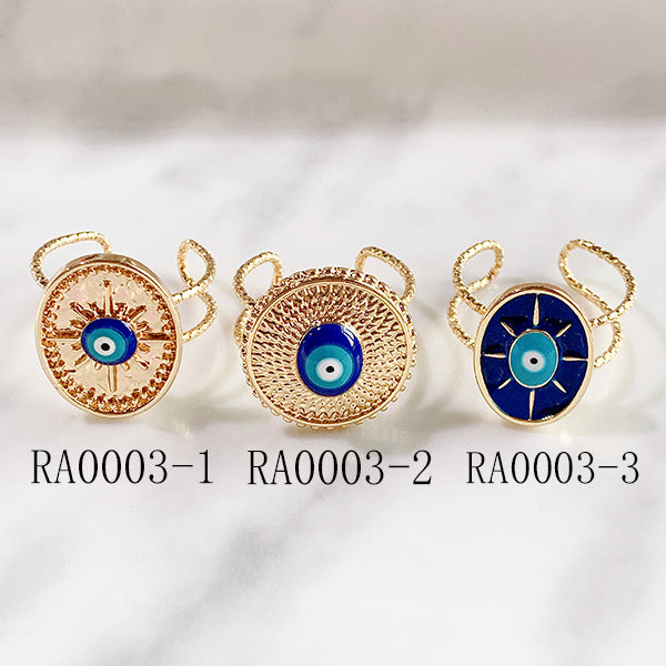 Stainless Steel Evil Eyes can adjust Ring RA0003