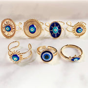Stainless Steel Evil Eyes can adjust Ring RA0003
