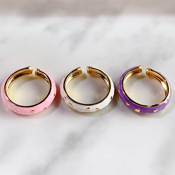 Stainless Steel Evil Eyes  Enamel  Can Adjust Ring RA0007