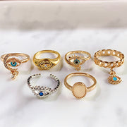 Stainless Steel Evil Eyes  Zircon Ring RB0002