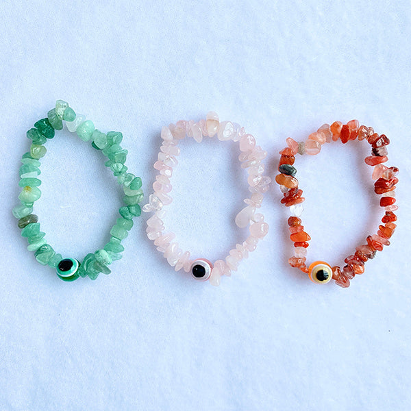Crystal Chip Evil Eyes  Bracelet BC0006