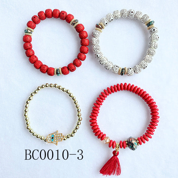 Bohemian folk style Resin  Evil Eyes Tassels Bracelet BC0010