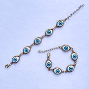 Stainless Steel Evil Eyes Resin Bracelet BC0015