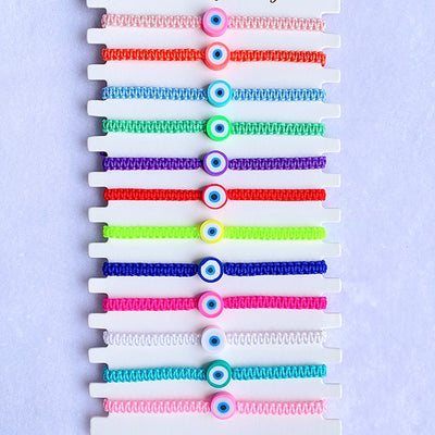Resin  Evil Eyes Hand Knitting Bracelet BD0006