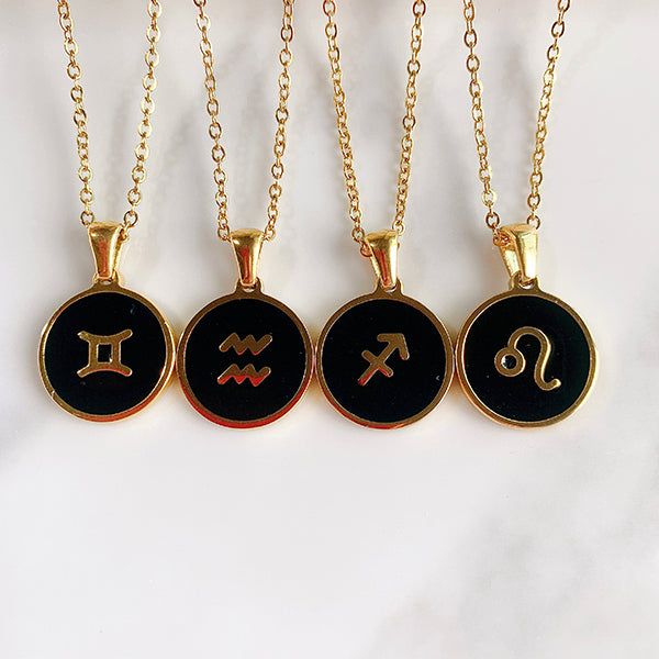 Stainless Steel 12 Constellation Pendant Necklace NA0029