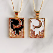 Stainless Steel Evil Eyes Enamel Pendant  Zircon Necklace NA0053
